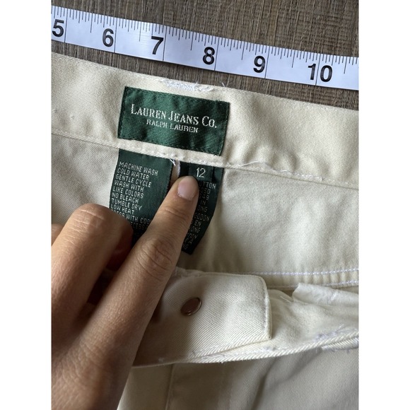 Ralph Lauren Pants Lauren Jeans Co. Women's RN 54050 Ivory Capri Size 12 - Picture 7 of 9